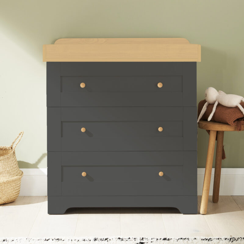 Tutti Bambini | Rio Chest Changer - Slate | Honey Oak